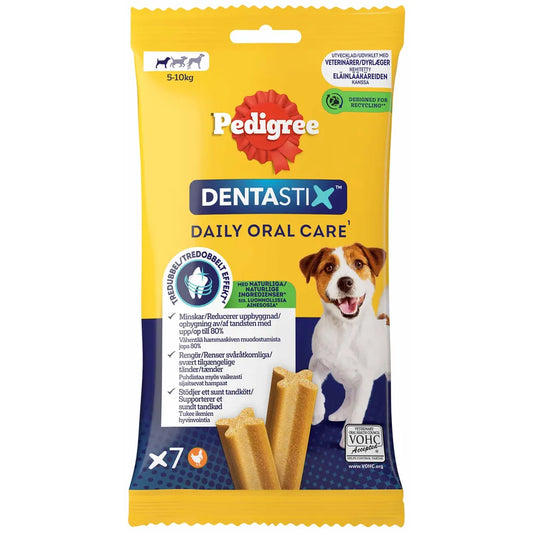 Pedigree Dentastix Small til små hunde på 5–10 kg, pakke med 110 g (7 stk)
