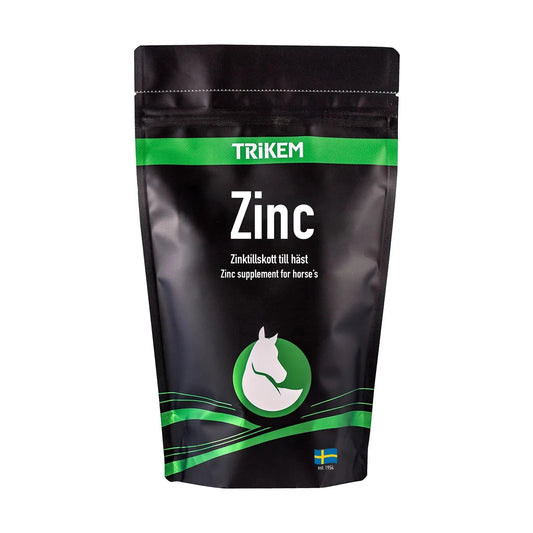 Trikem Zinc 500 g, zinktilskud i pulverform til heste, pakning set forfra
