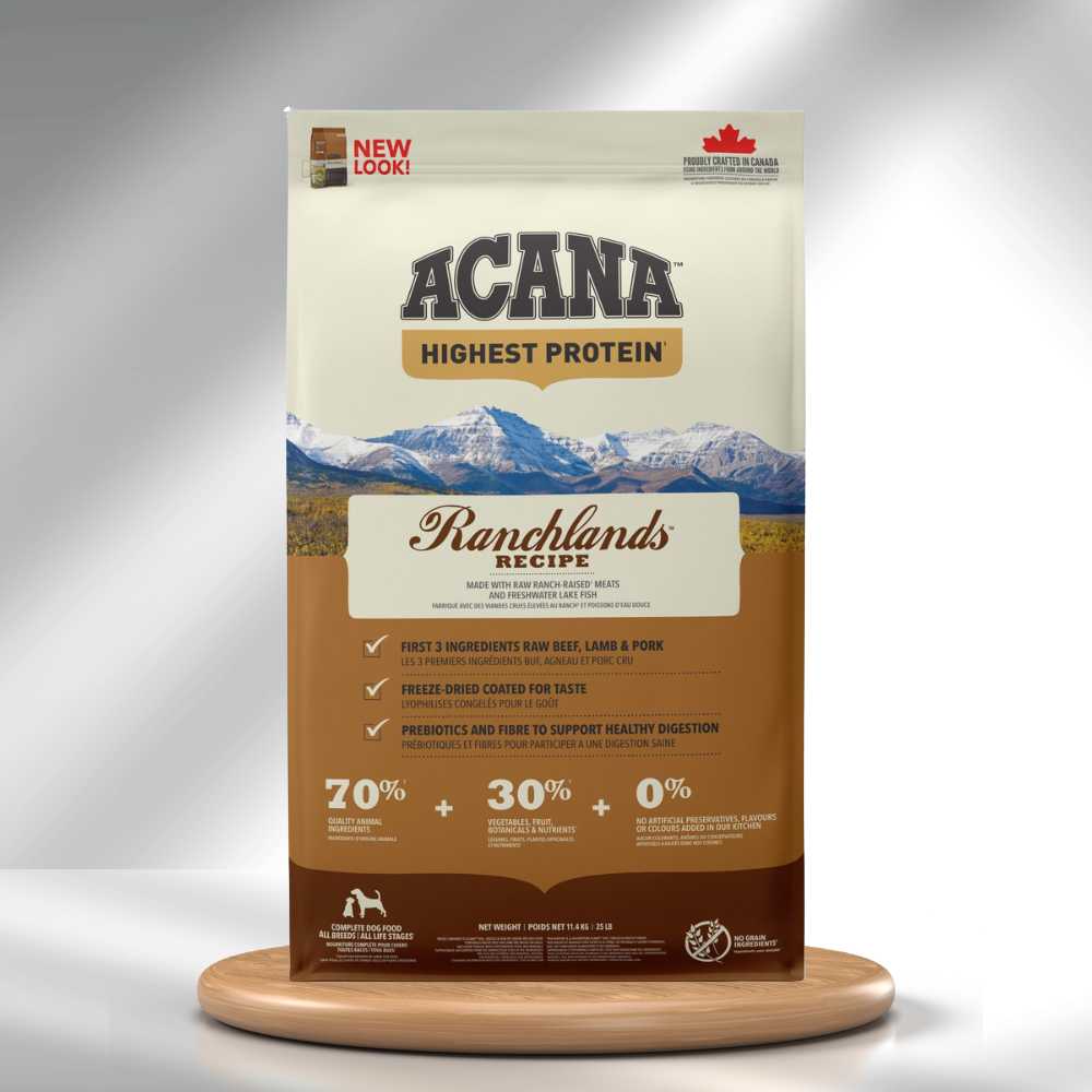ACANA Highest Protein Ranchlands 11,4 kg hundefoder – produktbillede