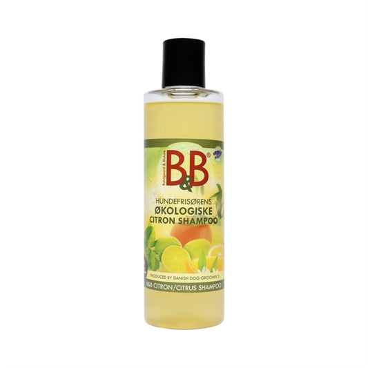 B&B Økologisk Citrus Shampoo til hund, 250 ml flaske set forfra