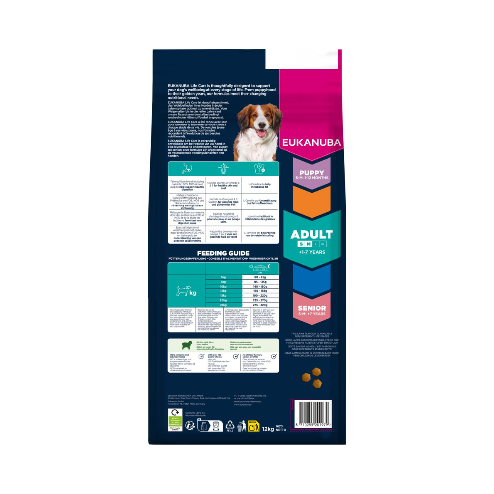 Eukanuba Adult Small/Medium Breed lam og ris hundefoder, Eukanuba hundefoder