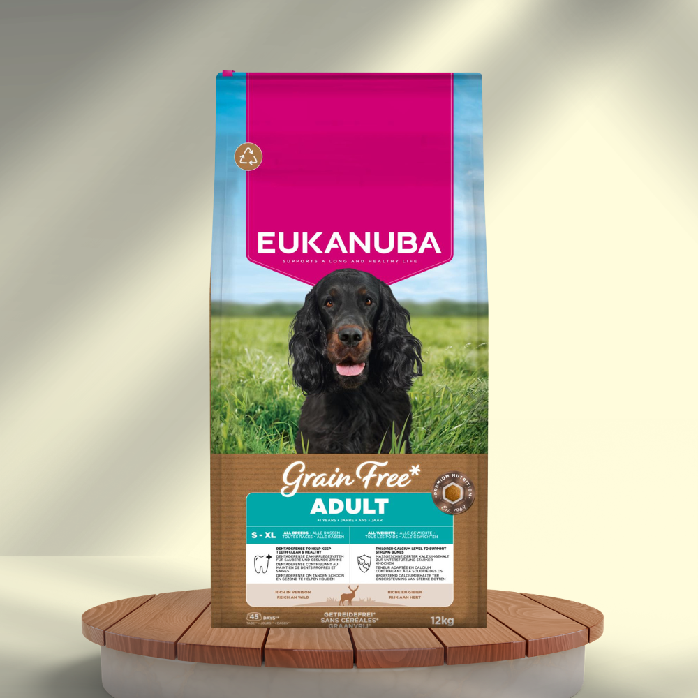 Eukanuba Grain Free Adult vildtkød hundefoder 12 kg, produktbillede