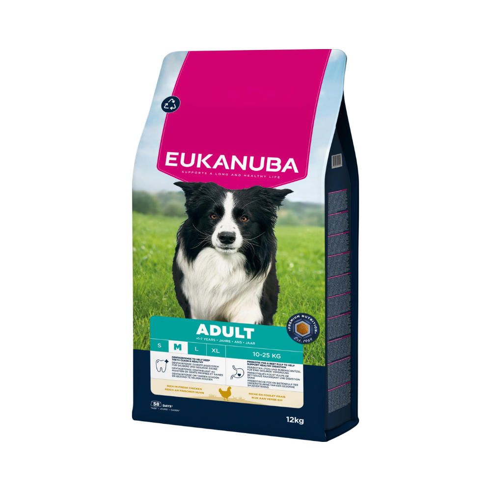 Eukanuba Adult Medium Breed kylling hundefoder, tørfoder til voksne hunde af mellemstore racer