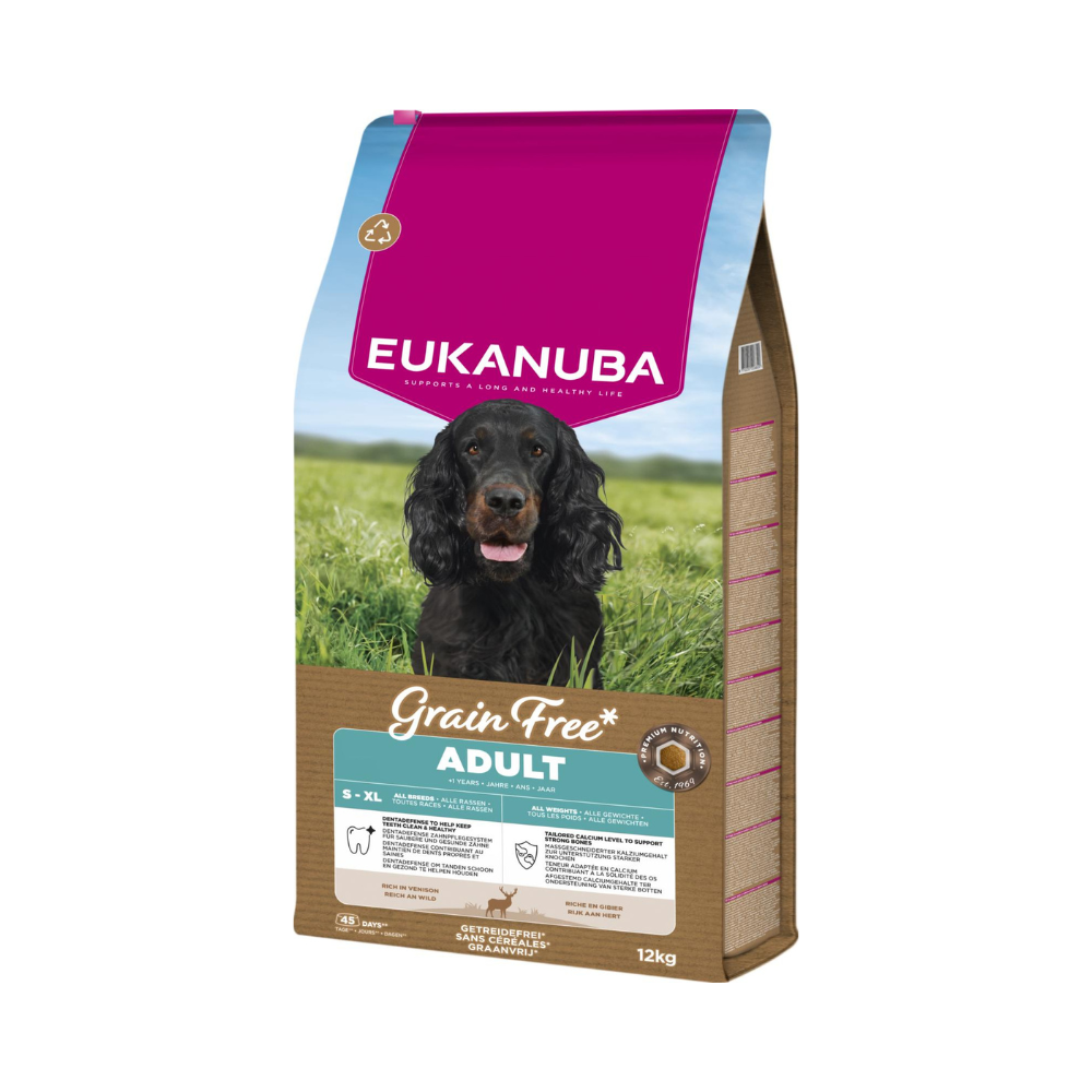 Eukanuba Grain Free Adult All Breed tørfoder med vildtkød og søde kartofler