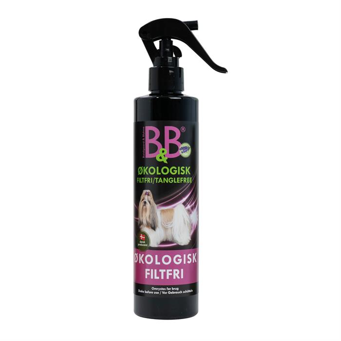 B&B Økologisk Filtfri spray til hundepels, 300 ml flaske