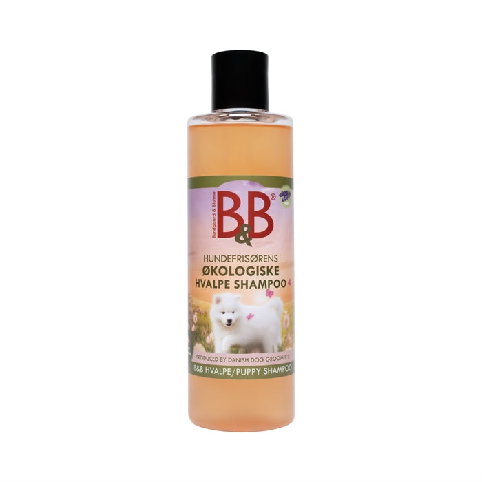 B&B Økologisk Puppy Shampoo til hvalpe og katte, 250 ml flaske