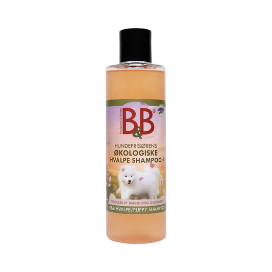 B&B Økologisk Puppy Shampoo til hvalpe og katte, 250 ml flaske