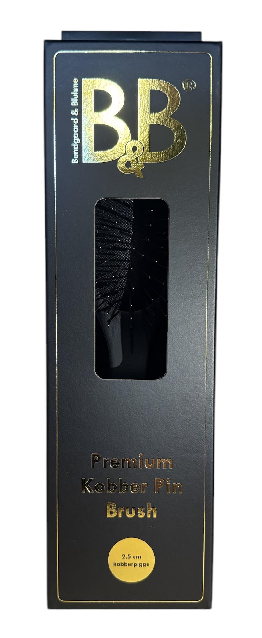 B&B Kobber Pin Brush 2,5 cm til lang og halvlang hundepels, produktbillede