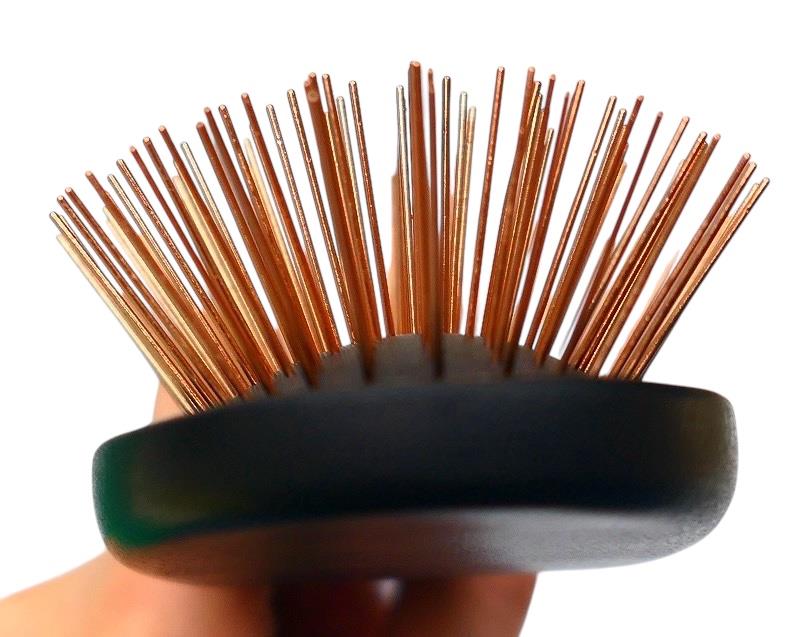 B&B Premium Kobber Pin Brush 2,5 cm, børstehoved med polerede kobberpins