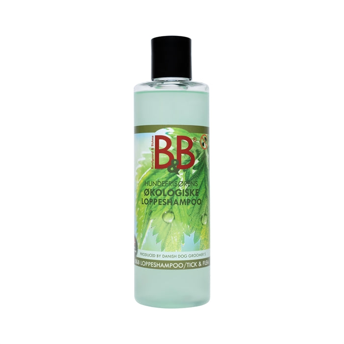 B&B Økologisk Loppeshampoo til hund med neemolie, 250 ml flaske
