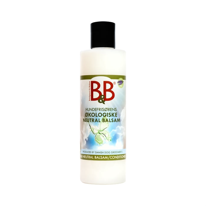 B&B Økologisk Neutral Balsam med aloe vera til hund, 250 ml flaske set forfra