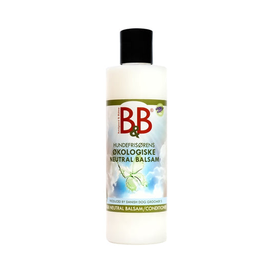 B&B Økologisk Neutral Balsam med aloe vera til hund, 250 ml flaske set forfra