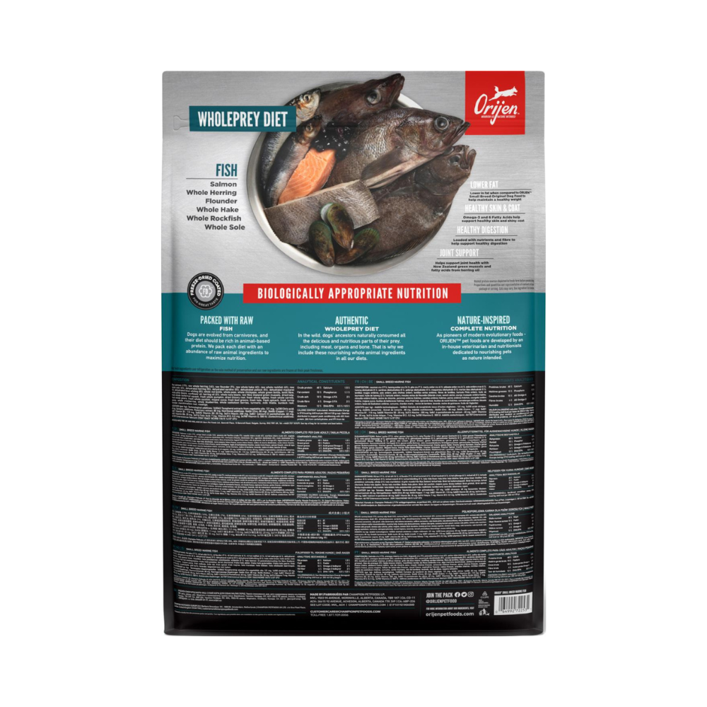 ORIJEN Small Breed Marine Fish hundefoder med fisk, 4,5 kg – produktbillede