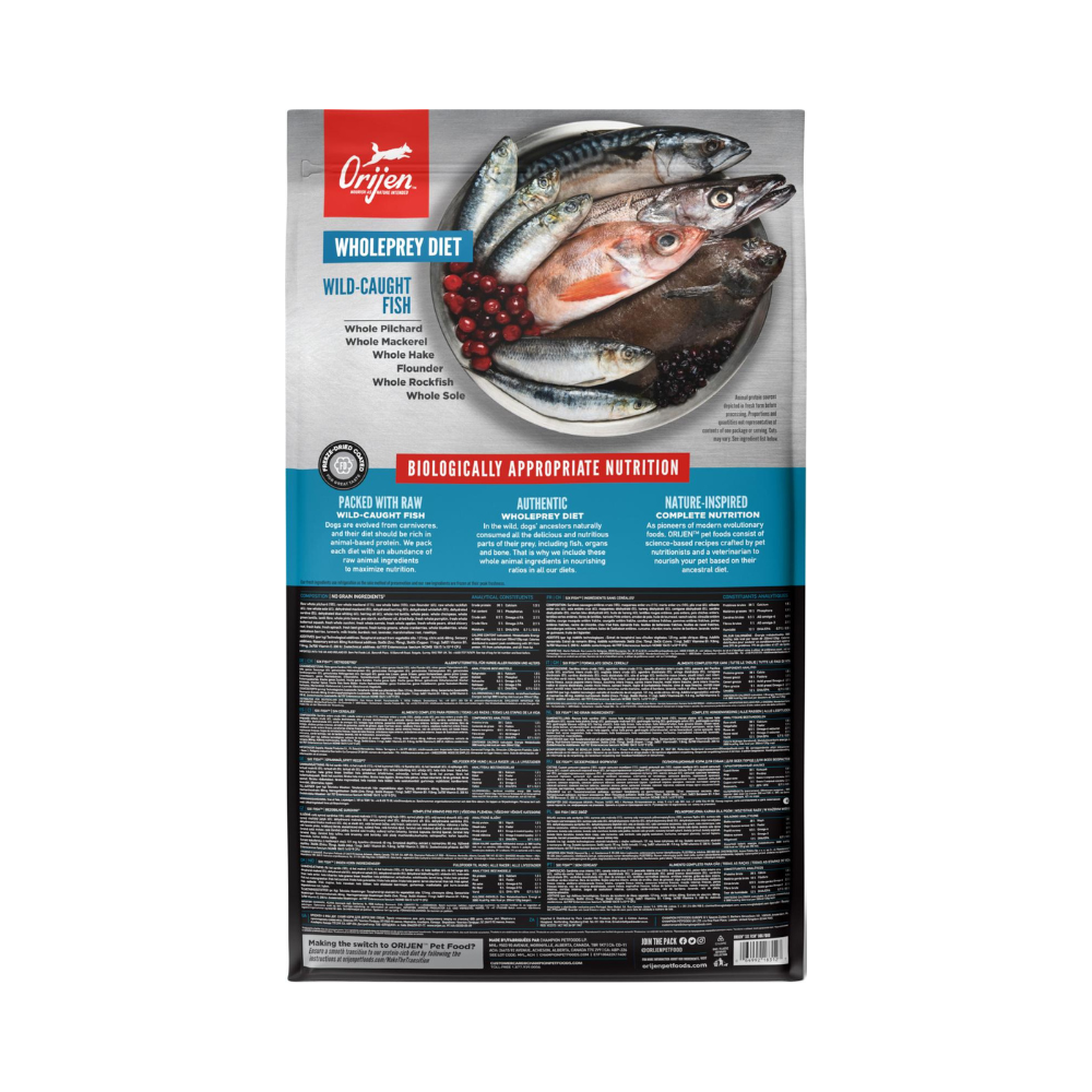 ORIJEN Six Fish hundefoder med fisk, 11,4 kg – produktbillede