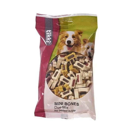 Tikki Miniben duomix bløde godbidder til hund, 200 g pose set forfra