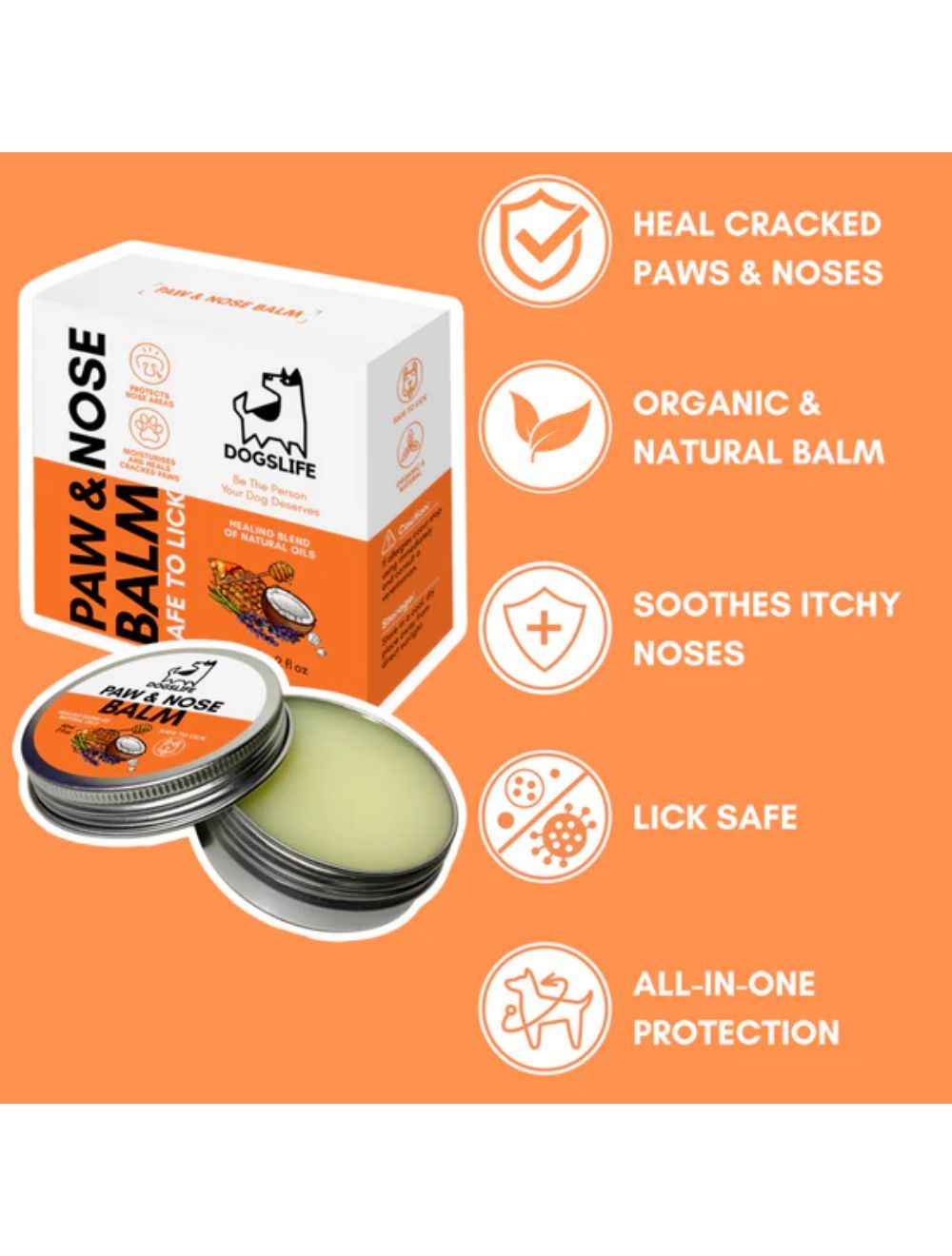 Dogslife Paw and Nose Balm 60 ml med bivoks til hunde
