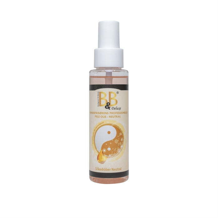 B&B DeLuxe Professionel Pelsolie Silkedråber Neutral uden duft 100 ml, flaske set forfra