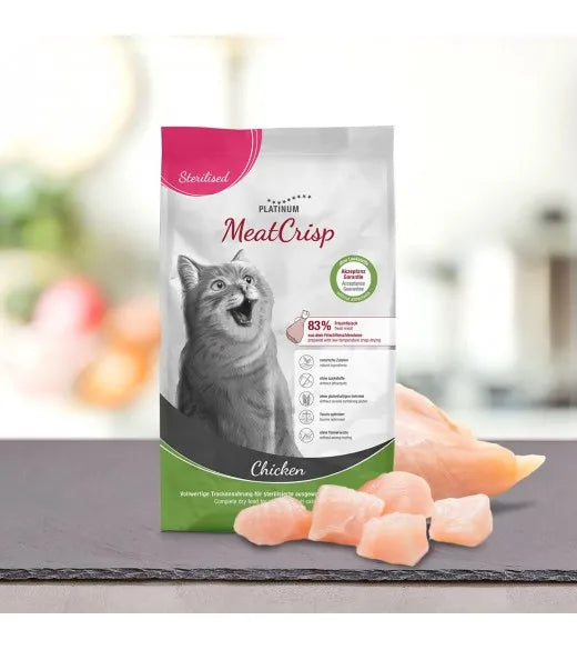 PLATINUM MeatCrisp Sterilised Chicken 3 kg – tørfoder til steriliserede katte