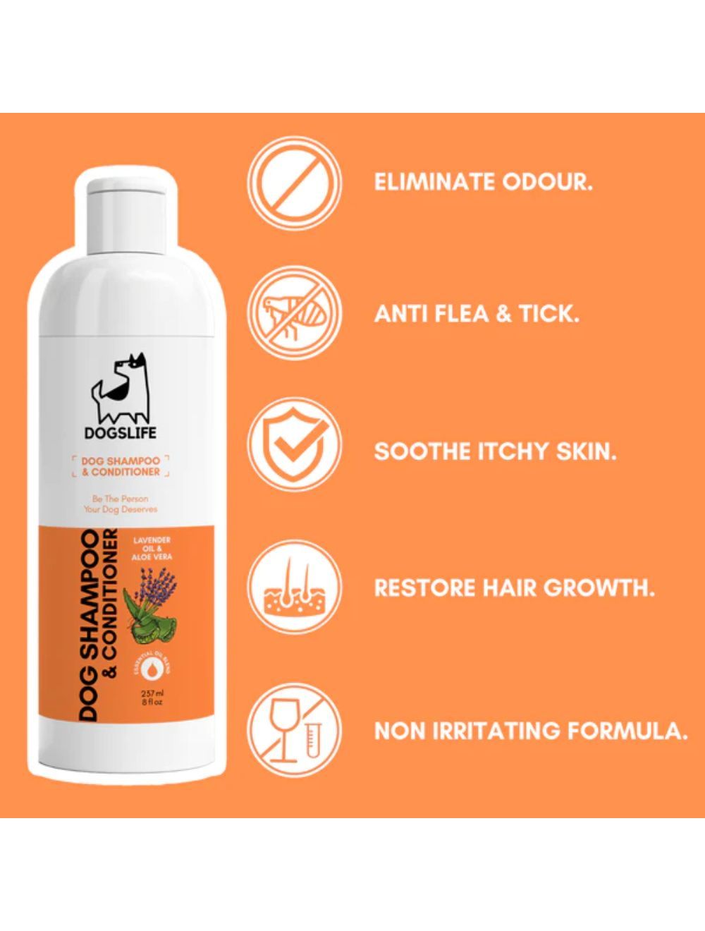 Dogslife Shampoo & Conditioner til hund, flaske 237 ml