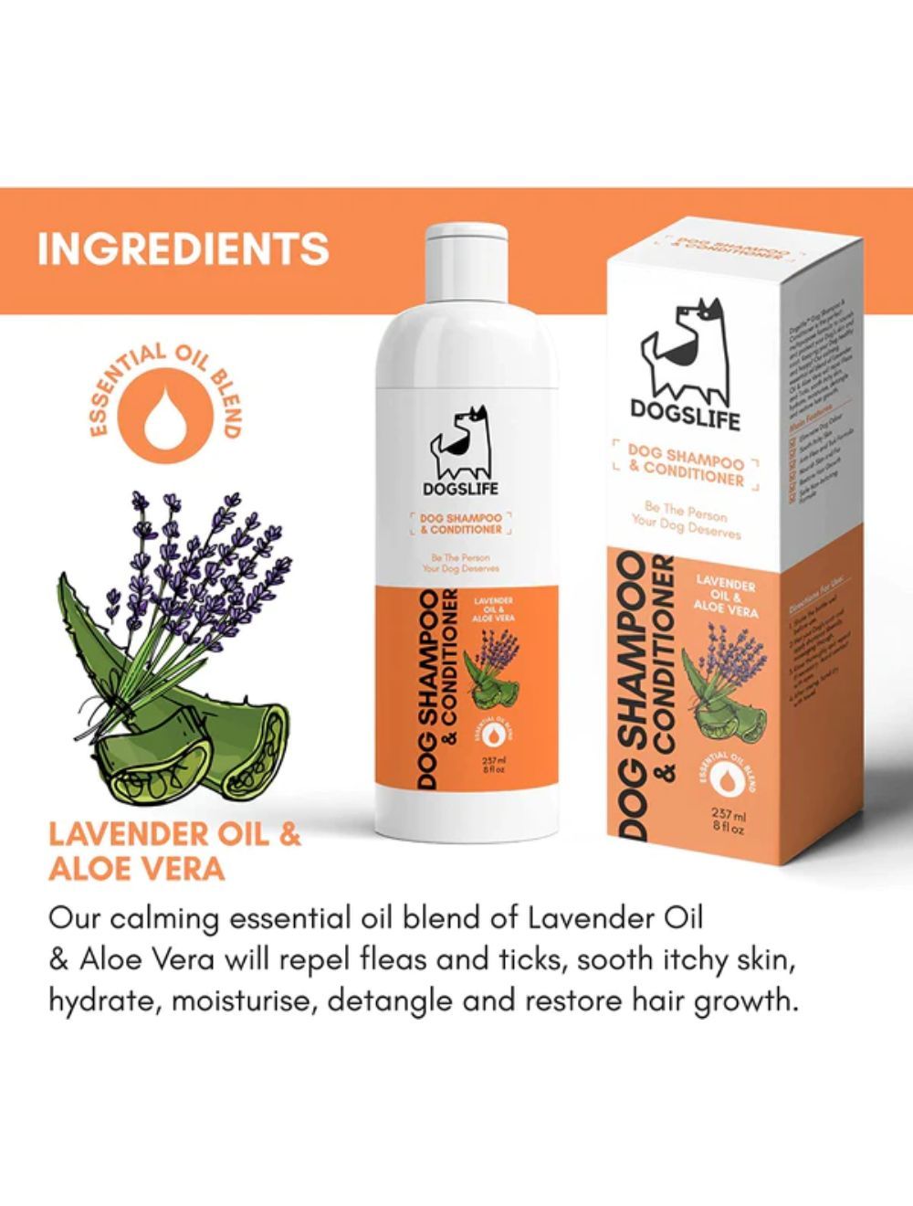Hund bliver vasket med Dogslife Shampoo & Balsam